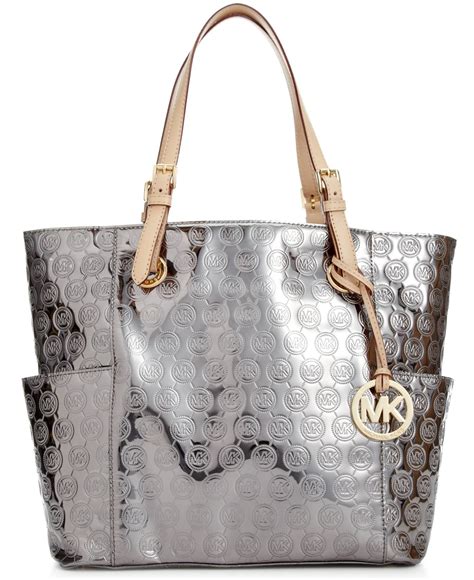 michael kors handbags silver|michael kors metallic silver handbags.